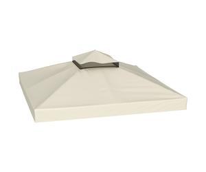 Outsunny Toldo de Recambio 3x3 m con Techo Doble con Orificios de Drenaje y Protección UPF30+ Crema Solo Toldo NO Incluye Marco