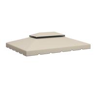 Outsunny Toldo de Recambio para Cenador 4x3 m Solo Tela con Doble Techo, 400x300 cm, Beige Aosom España