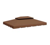 Outsunny Toldo de Recambio para Cenador 4x3 m Solo Tela con Doble Techo, 400x300 cm, Café Aosom España
