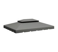 Outsunny Toldo de Recambio para Cenador 4x3 m Solo Tela con Doble Techo, 400x300 cm, Gris Claro Aosom España