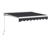 Outsunny Toldo Eléctrico Retráctil y Manual 250x200 cm Toldo Portátil con Mando a Distancia Manivela Marco de Aluminio Gris