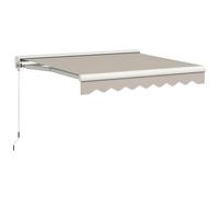 Outsunny Toldo Eléctrico Retráctil y Manual con Mando a Distancia 2,5x2 m Toldo de Exterior Terraza Enrollable con Manivela y Marco de Aluminio para Jardín Puerta Ventana Gris Cream 250x200x130cm