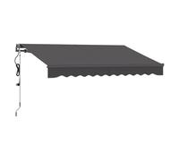 Outsunny Toldo Eléctrico Retráctil y Manual con Mando a Distancia 3x2,5 m Toldo de Exterior Terraza Enrollable con Manivela Marco de Aluminio y Protección UV30+ para Jardín Puerta Ventana Gris Dark gr