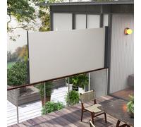 Outsunny Toldo Lateral Retráctil Pantalla Enrollable 300x140 cm Gris Claro