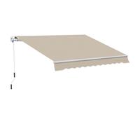 Outsunny Toldo Manual 395x245 cm Toldo para Patio Balcón Terraza y Jardín con brazo articulado de Aluminio y tela de Poliéster de 280g/m2 Beige 395x245cm