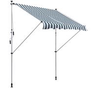 Outsunny Toldo Manual Balcón Patio 2x1.5m Toldo Portátil Plegable de Aluminio con Manivela Altura Ajustable para Jardín Terraza Exterior Color Blanco