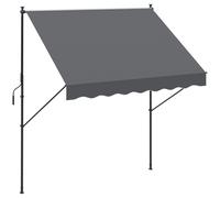 Outsunny Toldo Manual Retráctil 200x170x200-290 cm Ajustable con Manivela Protección Solar UV40+ para Balcón Terraza Gris Aosom España