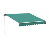Outsunny Toldo Manual Retráctil 295x245 cm Toldo para Balcón con Manivela de Metal Impermeable y Anti-UV Toldo Enrollable de Exterior para Jardín Terraza Ventanas Coffee