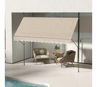 Outsunny Toldo Manual Retráctil 3,5x1,2 m Altura Ajustable 210-300 cm gris oscuro