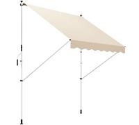 Outsunny Toldo Manual Retráctil 300x150x170-280 cm con Altura Ajustable Amarillo claro