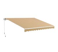 Outsunny Toldo Manual Retráctil 350x250 cm Ángulo Ajustable Gris y Amarillo | Toldo Exterior Terraza, Estructura de Aluminio, Brazo Articulado, Montaje a Pared, Anti-UV e Impermeable, para Jardín