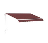 Outsunny Toldo Manual Retráctil Outsunny Aluminio, Poliéster Rojo Vino 350x250x148 cm Borgoña