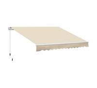 Outsunny Toldo Manual Retráctil 350x250 cm con Manivela de Metal crema