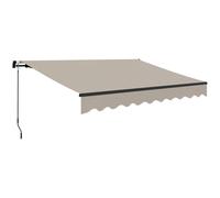 Outsunny Toldo Manual Retráctil 360x220 cm Protección UV30+ BLANCO