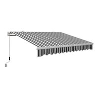 Outsunny Toldo Manual Retráctil 395x245 cm, Toldo Exterior Terraza con Ángulo Ajustable, Brazo Articulado, Montaje a Pared, Estructura de Aluminio, Anti-UV e Impermeable, para Jardín, Azul y Blanco Mu
