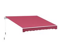 Outsunny Toldo Manual Retráctil 395x245 cm, Toldo Exterior Terraza con Ángulo Ajustable, Brazo Articulado, Montaje a Pared, Estructura de Aluminio, Anti-UV e Impermeable, para Jardín, Verde Red 395x24