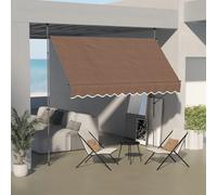 Outsunny Toldo Manual Retráctil 3x1,2 m Altura Ajustable con Manivela 210-300 cm marrón
