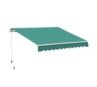 Outsunny Toldo Manual Retráctil 295x245 cm Toldo para Balcón con Manivela de Metal Impermeable y Anti-UV Toldo Enrollable de Exterior para Jardín Terraza Ventanas Green 295x245x151.5cm