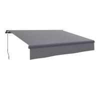 Outsunny Toldo manual retráctil 3x2 m Enrollable con manivela UV50+ Estructura aluminio/metal Gris