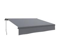 Outsunny Toldo Manual Retráctil 3x2 m Toldo Exterior Terraza Enrollable Ajustable con Manivela Protección UV50+ Estructura de Aluminio y Metal para Balcón Jardín Gris Gray 295x200x400cm