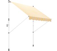 Outsunny Toldo Manual Retráctil Amarillo para Exterior 300x150x170-280 cm con Manivela Altura Ajustable Protección Solar Aosom España