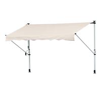 Outsunny Toldo Manual Retráctil Exterior 400x120x170-280 cm con Manivela Beige