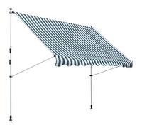 Outsunny Toldo Manual Retráctil para Exterior 300x150x170-280 cm Toldo Enrollable Altura Ajustable con Manivela Protección Solar Verde Aosom España