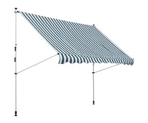 Outsunny Toldo Manual Retráctil para Exterior 300x150x170-280 cm Toldo Enrollable Altura Ajustable con Manivela Protección Solar Verde Aosom España