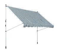 Outsunny Toldo Manual Retráctil para Exterior 300x150x170-280 cm Toldo Enrollable Altura Ajustable con Manivela Protección Solar Verde Aosom España