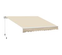 Outsunny Toldo para Balcón 350x250 cm con Manivela de Metal Impermeable y Anti-UV para Jardín Terraza Ventanas Crema Aosom España