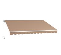 Outsunny Toldo para Balcón 350x250 cm con Manivela de Metal Impermeable y Anti-UV para Jardín Terraza Ventanas Marrón Aosom España