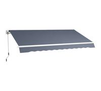 Outsunny Toldo para Exterior con Brazos Enrollables y Apertura por Manivela, 360x250 cm, Gris Aosom España