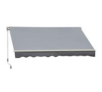 Outsunny Toldo para Patio Balcón Terraza y Jardín de 400x250cm con brazo articulado de Aluminio y tela de Poliéster de 280g/m² Color Gris Aosom España