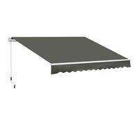 Outsunny Toldo para Terraza para Balcón Retráctil 350x250 cm Impermeable y Anti-UV para Jardín y Ventanas Gris Aosom España