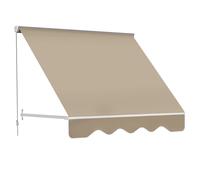 Outsunny Toldo para Ventana Manual con Marco de Aluminio Beige