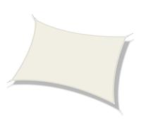 Outsunny Toldo Vela Rectángulo 3x4m Vela de Sombra para Terraza Jardín Camping Resistente al Agua Protección UV Poliéster Cream 300x400cm