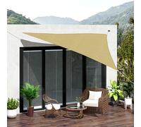 Outsunny Toldo Vela Sombrilla Parasol Triangular 3m de Poliéster 185g/m² Beige Sand