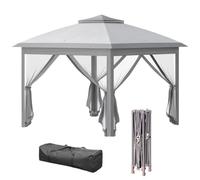 Outsunny Tonnelle Barnum Jardín Plegable Pop-up 3.3x3.3m Oxford Mosquiteras