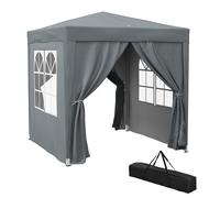 Outsunny Tonnelle de Jardin extérieure 2 x 2 m, tonnelle pliante Pop-up, réglable en Hauteur, Protection UV, Cadre en Acier, 4 côtés amovibles, pour Camping, Festival, Plage, Sac de Transport, Gris
