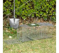Outsunny Trampa para Animales Vivos Plegable 66x24x30,5cm con Puerta y Asa Plata plata