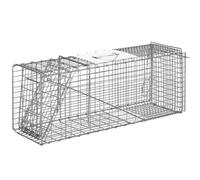 Outsunny Trampa Plegable para Animales Vivos 81x26x34,5 cm Jaula de Captura de Alambre con Puerta y Asa para Conejos Gatos Plata Aosom España