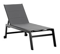Outsunny Tumbona de jardín reclinable en 5 Niveles, Revestimiento Acolchado, Aluminio y Textil, 72 x 168 x 102 cm, Gris