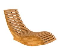 Outsunny Tumbona de madera de acacia plegable ergonómica con diseño de lamas en S 60 x 156 x 77 cm