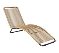 Outsunny Tumbona de Resina Tejida en Forma de S, Chaise Longue de Exterior con Estructura de Acero, Ratán PE, para Terraza y Piscina, 176 x 58 x 82 cm, Color Natural