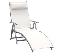 Outsunny Tumbona Plegable con Respaldo Ajustable 137x63,5x100,5 cm Beige