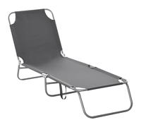 Outsunny Tumbona Plegable Respaldo Ajustable 187x55x24 cm Azul
