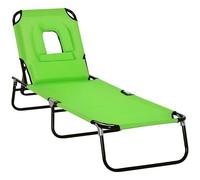 Outsunny Tumbona plegable Respaldo regulable 4 posiciones Marco acero Tela Oxford 190x56x28cm Verde
