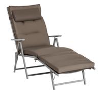 Outsunny Tumbona Plegable Jardín con Respaldo Ajustable en 7 Posiciones Marrón Chocolate