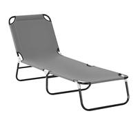 Outsunny Tumbona Plegable Reclinable 5 Posiciones 188x56x28 cm Gris