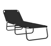 Outsunny Tumbona plegable reclinable Ángulo ajustable de 5 posiciones 120 kg 188x56x28 cm Negro